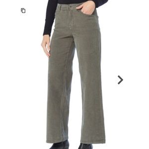 High Rise Corduroy Wide Leg in Teal Slate